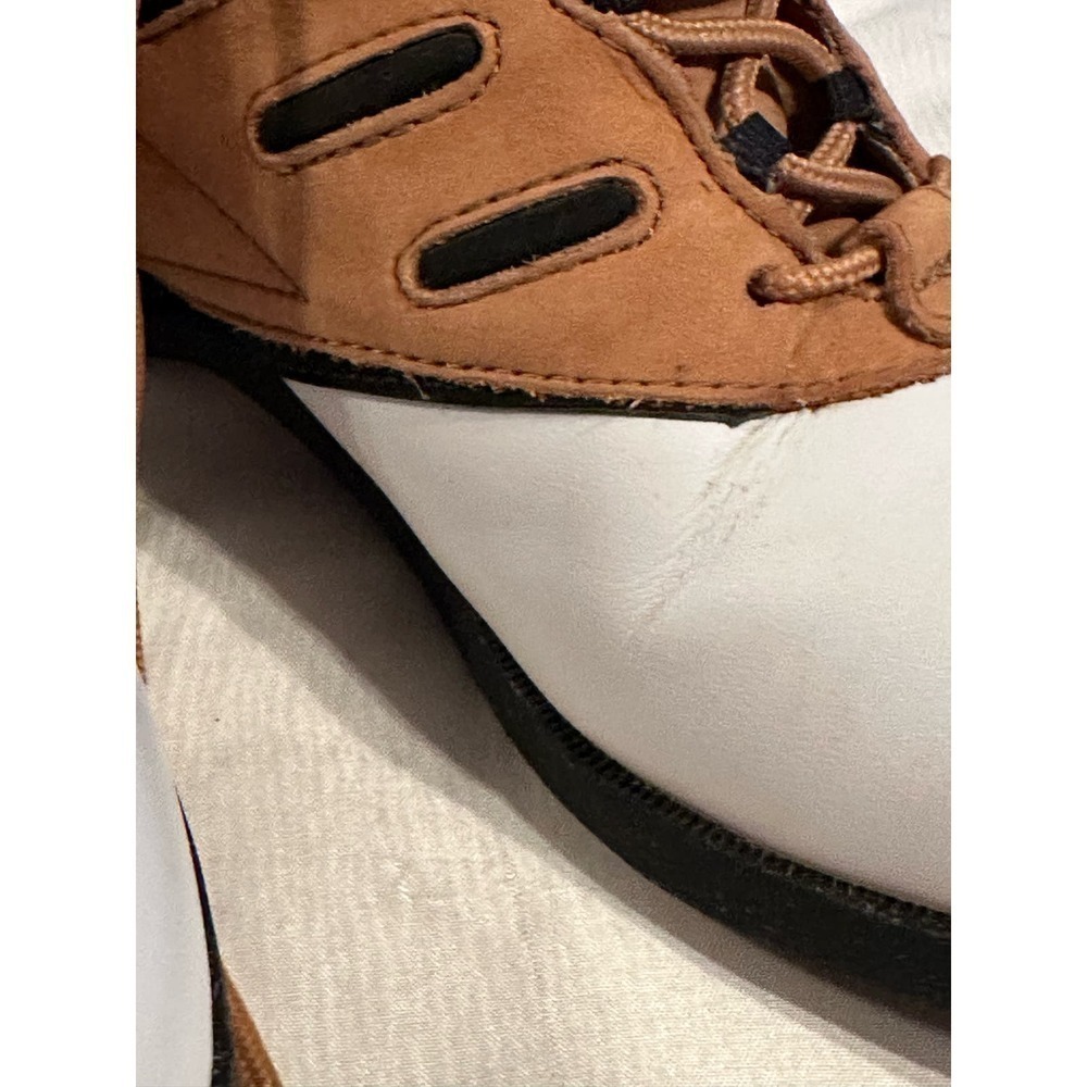 Adidas Womens Tan White Leather EVN 791 Lace Up Golf Cleats Shoes Sz 6 - Picture 7 of 12